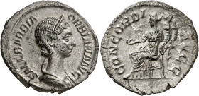(225 d.C.). Orbiana. Denario. (Spink 8191) (S. 1) (RIC. 319). Escasa. 2,48 g. EBC-.