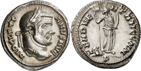 (296-298 d.C.). Diocleciano. Cartago. Argenteo. (Spink 12605) (S. 64) (RIC. 13a). 3,44 g. EBC-.