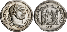 (296 d.C.). Constancio I, Cloro. Heraclea. Argenteo. (Spink 13943) (S. 245 Ab) (RIC. 9). Muy bella. 3,21 g. EBC+.