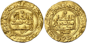 Califato. AH 361. Al Hakem II. Medina Azzahra. Dinar. (V. 480) (Fro. 6). Rarísima. 4,05 g. MBC+.