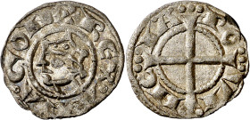 Comtat de Provença. Alfons I (1162-1196). Provença. Òbol del ral coronat. (Cru.V.S. 171) (Cru.Occitània 97) (Cru.C.G. 2105). Corona de trazo simple. E...