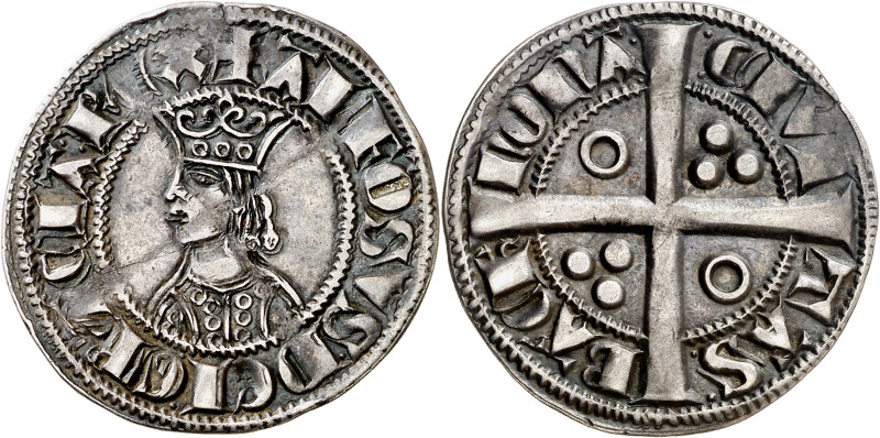 Alfons II (1285-1291). Barcelona. Croat. (Cru.V.S. 331) (Cru.C.G. 2148b). Dos y ...