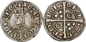 Pere III (1336-1387). Barcelona. Croat. (Cru.V.S. 402.1) (Badia falta) (Cru.C.G. 2220d). Flores de seis pétalos. Letras A con travesaño excepto la 2ª ...