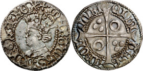 Martí I (1396-1410). Barcelona. Croat. (Cru.V.S. 511) (Cru.C.G. 2318a). Bella. Ex Áureo 27/09/2005, nº 264. Rara así. 3,24 g. EBC-/EBC.