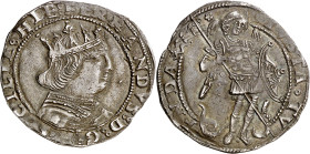 Ferran I de Nàpols (1458-1494). Nàpols. Coronat. (Cru.V.S. 1018) (Cru.C.G. 3430) (MIR. 69). Sin marcas. Ex Áureo 08/05/2001, nº 2334. 3,90 g. MBC+....