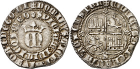 Enrique II (1368-1379). Sevilla. Real. (AB. 406). Atractiva pátina. Ex Áureo 26/01/2000, nº 620. 3,47 g. MBC+.
