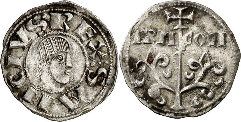 Sancho Ramírez (1063-1094). Jaca. Dinero. (Cru.V.S. 201) (R.Ros 3.4.6 var 1). Gr...