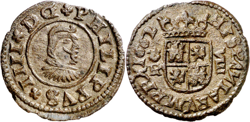 1662. Felipe IV. Coruña. R. 8 maravedís. (AC. 316). Atractiva. 1,77 g. EBC.