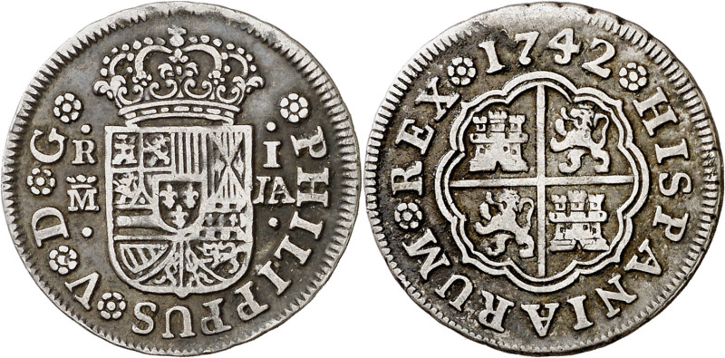 1742. Felipe V. Madrid. JA. 1 real. (AC. 459). 2,78 g. MBC.