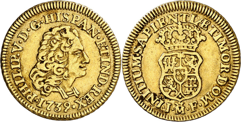 1739. Felipe V. Madrid. JF. 1 escudo. (AC. 1718). Buen ejemplar. Escasa. 3,30 g....