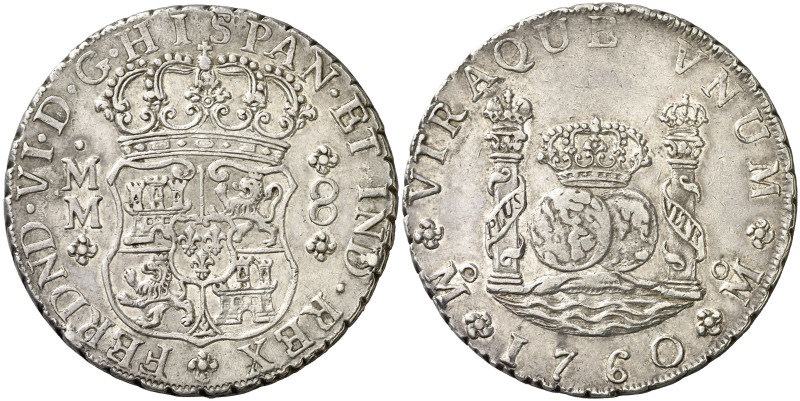 1760. Fernando VI. México. MM. 8 reales. (AC. 497). Columnario. Pequeño exceso d...