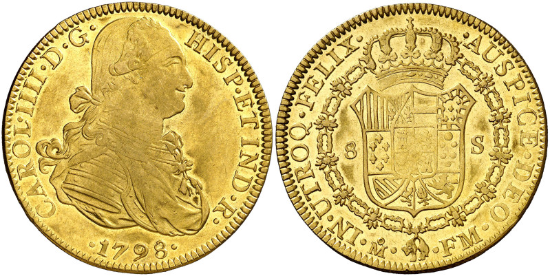 1798. Carlos IV. México. FM. 8 escudos. (AC. 1639) (Cal.Onza 1030). Acuñación al...