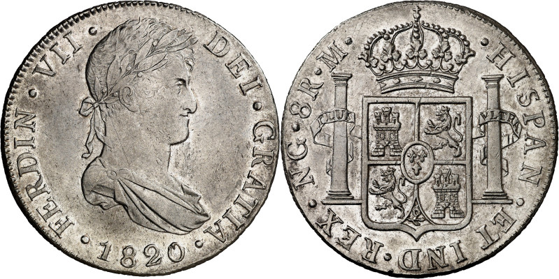 1820. Fernando VII. Guatemala. M. 8 reales. (AC. 1235). Bella. Escasa así. 27,02...