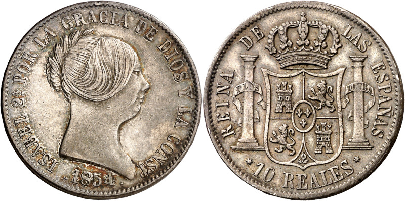 1854. Isabel II. Madrid. 10 reales. (AC. 530). Pátina. Ex Colección O' Donnell, ...