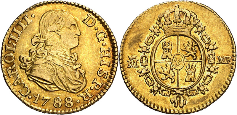 1788. Carlos IV. Madrid. MF. 1/2 escudo. (AC. 1067). Precioso color. Rara, sólo ...