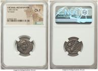 LUCANIA. Metapontum. Ca. 400-330 BC. AR stater (20mm, 2). NGC Choice Fine. NIKA, head of Nike right, wearing ampyx and sphendone, decorated with stars...