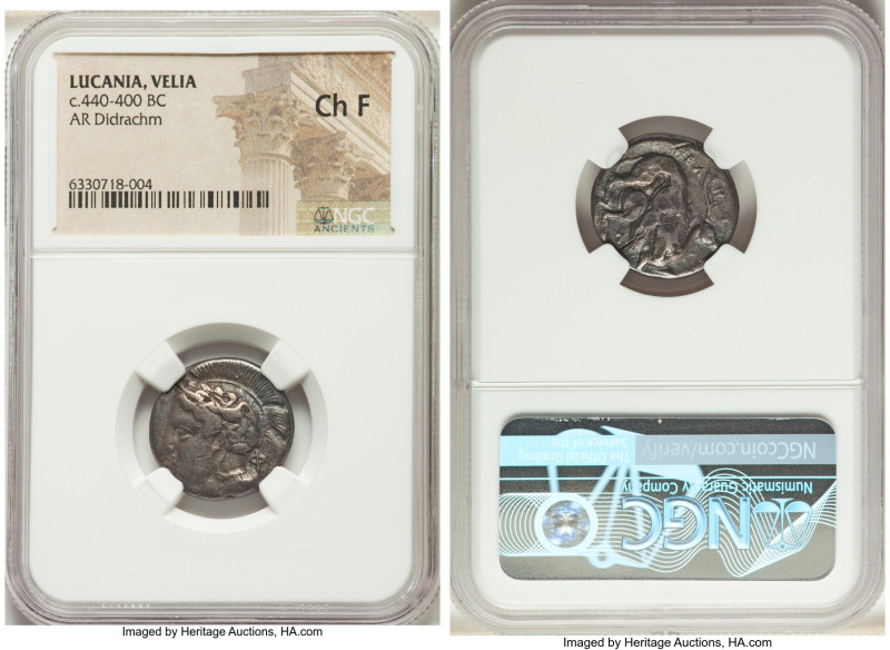 LUCANIA. Velia. Ca. 440-400 BC. AR didrachm (20mm, 8h). NGC Choice Fine. Head of...