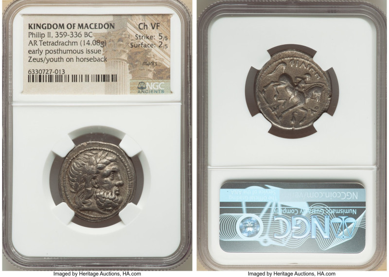 MACEDONIAN KINGDOM. Philip II (359-336 BC). AR tetradrachm (25mm, 14.08 gm, 8h)....