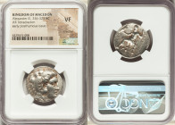 MACEDONIAN KINGDOM. Alexander III the Great (336-323 BC). AR tetradrachm (25mm, 7h). NGC VF, scratches. Posthumous issue of Babylon, under Peithon, ca...