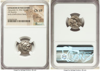 MACEDONIAN KINGDOM. Alexander III the Great (336-323 BC). AR drachm (17mm, 4h). NGC Choice VF, die shift. Posthumous issue of Lampsacus, ca. 310-301 B...