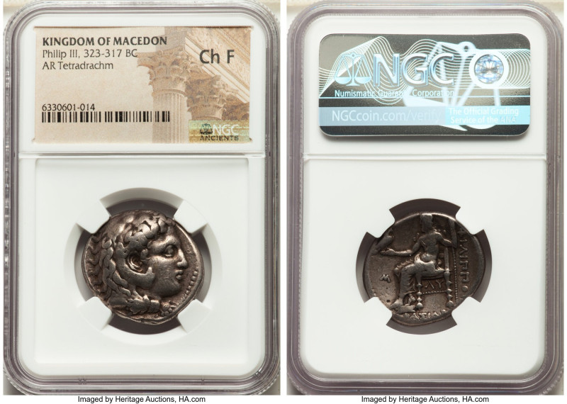 MACEDONIAN KINGDOM. Philip III Arrhidaeus (323-317 BC). AR tetradrachm (26mm, 12...