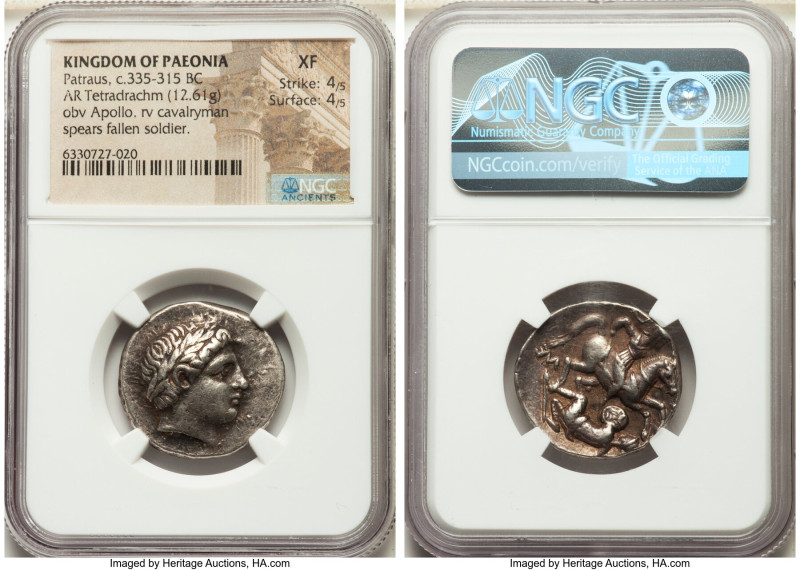 PAEONIAN KINGDOM. Patraus (ca. 335-315 BC). AR tetradrachm (25mm, 12.61 gm, 3h)....