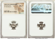THRACE. Chersonesus. Ca. 4th century BC. AR hemidrachm (12mm). NGC Choice Fine. Persic standard, ca. 480-350 BC. Forepart of lion right, head reverted...