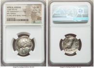 ATTICA. Athens. Ca. 440-404 BC. AR tetradrachm (24mm, 17.16 gm, 11h). NGC Choice XF 2/5 - 4/5. Mid-mass coinage issue. Head of Athena right, wearing e...
