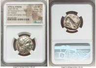 ATTICA. Athens. Ca. 440-404 BC. AR tetradrachm (24mm, 17.15 gm, 4h). NGC Choice VF 5/5 - 2/5. Mid-mass coinage issue. Head of Athena right, wearing ea...