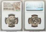 ATTICA. Athens. Ca. 2nd-1st centuries BC. AR tetradrachm (29mm, 16.53 gm, 11h). NGC Choice VF 5/5 - 3/5, scuff, flan flaws. New Style coinage, ca. 118...