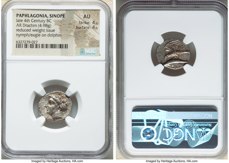 PAPHLAGONIA. Sinope. Ca. late 4th century BC. AR drachm (18mm, 4.98 gm, 6h). NGC...