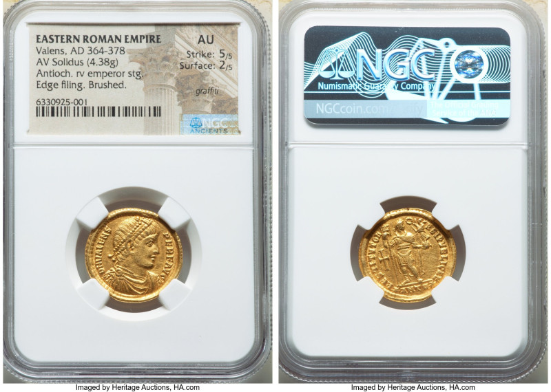 Valens, Eastern Roman Empire (AD 364-378). AV solidus (21mm, 4.38 gm, 11h). NGC ...