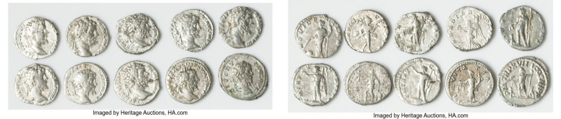 ANCIENT LOTS. Roman Imperial. Septimius Severus (AD 193-211). Lot of ten (10) AR...