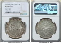 Rio de la Plata 8 Reales 1813 PTS-J AU Details (Cleaned) NGC, Potosi mint, KM5, Elizondo-1. One year type. Lilac, gray-blue and brown toning in a spor...