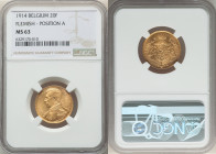 Albert I gold 20 Francs 1914 MS63 NGC, Brussels mint, KM79, Fr-422. Flemish legend, Position A variety. 

HID09801242017

© 2022 Heritage Auctions | A...