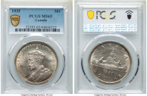 George V Dollar 1935 MS65 PCGS, Royal Canadian mint, KM30. Steel gray and smoke toning. 

HID09801242017

© 2022 Heritage Auctions | All Rights Reserv...