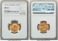 George V gold Sovereign 1917-C MS62 NGC, Ottawa mint, KM20, S-3997. 

HID09801242017

© 2022 Heritage Auctions | All Rights Reserved