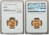 George V gold Sovereign 1919-C MS64 NGC, Ottawa mint, KM20, S-3997. Lustrous with pale green tone. 

HID09801242017

© 2022 Heritage Auctions | All Ri...