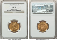 George V gold 5 Dollars 1912 AU58 NGC, Ottawa mint, KM26, Fr-4. Lightly circulated with glossy luster. 

HID09801242017

© 2022 Heritage Auctions | Al...