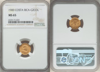 Republic gold 2 Colones 1900 MS65 NGC, Philadelphia mint, KM139, Fr-22. 

HID09801242017

© 2022 Heritage Auctions | All Rights Reserved
