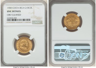 Republic gold 10 Colones 1900 UNC Details (Obverse Cleaned) NGC, Philadelphia mint, KM140, Fr-20. Last year of three year type. 

HID09801242017

© 20...