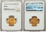 Christian IX gold 20 Kroner 1873 (h)-CS MS64 NGC, Copenhagen mint, KM791.1, Fr-295. Awash in golden brilliance with muted luster. 

HID09801242017

© ...