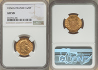 Napoleon III gold 20 Francs 1866-A AU58 NGC, Paris mint, KM801.1, Fr-584. 

HID09801242017

© 2022 Heritage Auctions | All Rights Reserved