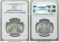 Hamburg. Free City 3 Mark 1913-J MS65 NGC, Hamburg mint, KM620, J-64. Frosted untoned white surfaces with muted luster. 

HID09801242017

© 2022 Herit...