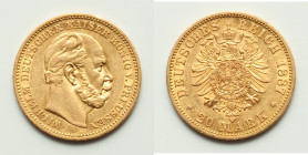 Prussia. Wilhelm I gold 20 Mark 1887-A AU, Berlin mint, KM505, J-246. 22.4mm. 7.90gm. 

HID09801242017

© 2022 Heritage Auctions | All Rights Reserved...