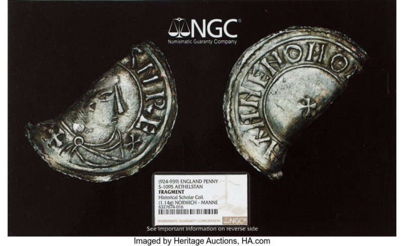 Kings of All England. Aethelstan Penny ND (924/5-939) Details (Fragment) NGC (ph...