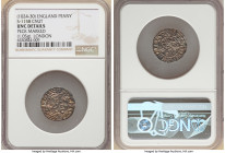 Kings of All England. Cnut (1016-1035) Penny ND (1024-1030) UNC Details (Peck Marked) NGC, London mint, Aelfwine as moneyer, Pointed Helmet type, S-11...