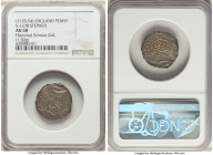 Stephen (1135-1154) Penny ND (1136-1145) AU58 NGC, Unknown mint, Tomas as moneyer, Cross Moline (Watford) Type. S-1278, N-873. 1.30gm. Includes collec...