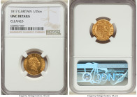 George III gold 1/2 Sovereign 1817 UNC Details (Cleaned) NGC, KM673, S-3786. First year of type. 

HID09801242017

© 2022 Heritage Auctions | All Righ...