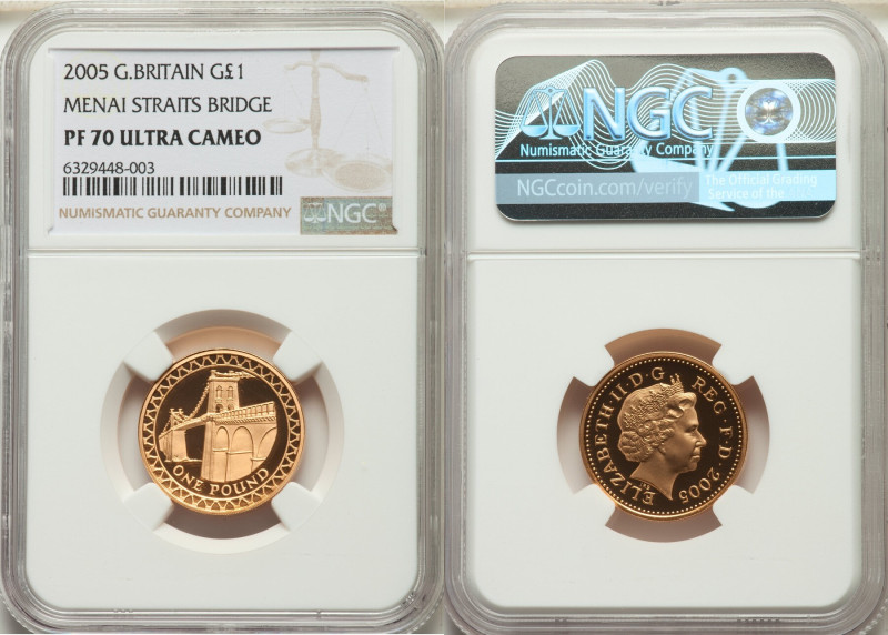 Elizabeth II gold Proof "Menai Straits Bridge" Pound 2005 PR70 Ultra Cameo NGC, ...